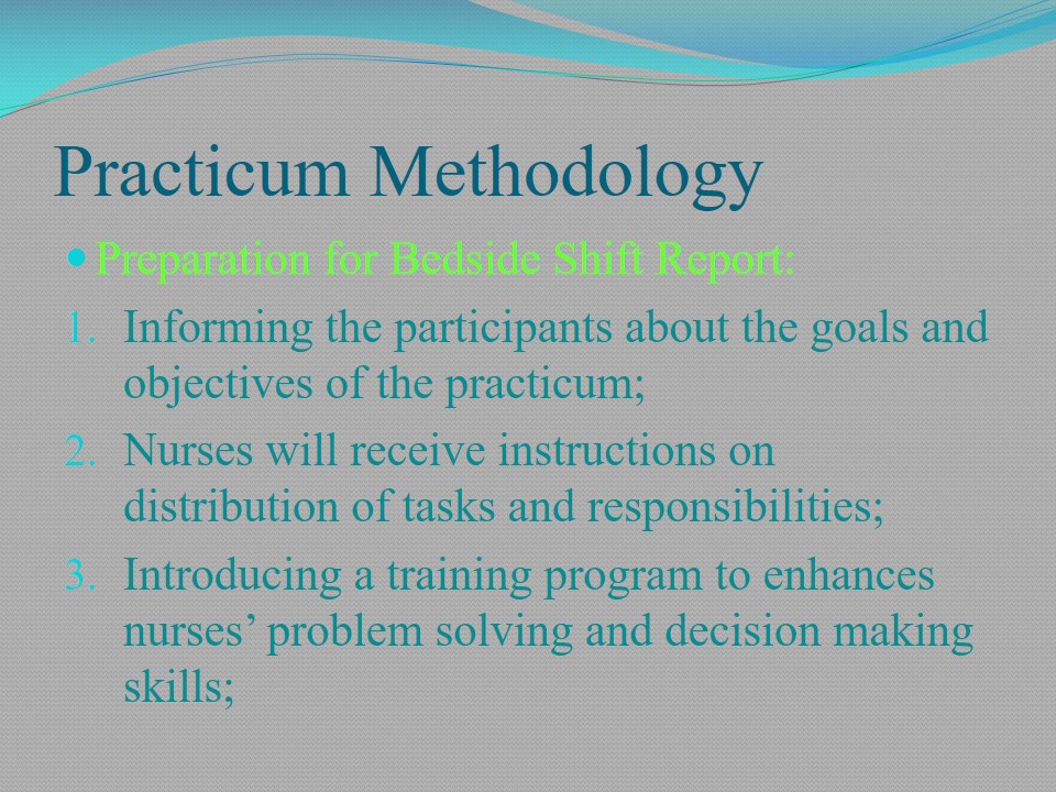 Practicum Methodology