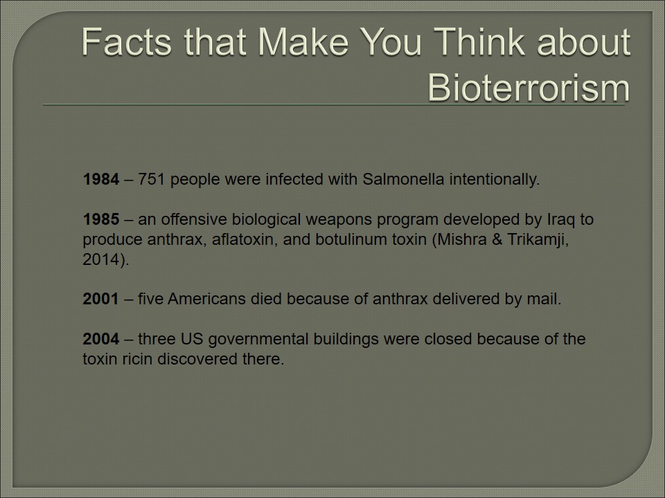 Facts that Make You Think about Bioterrorism