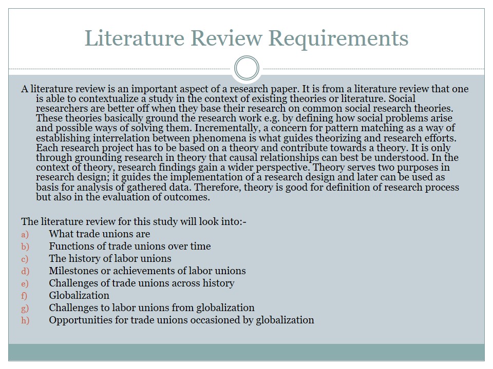 Literature Review Requirements