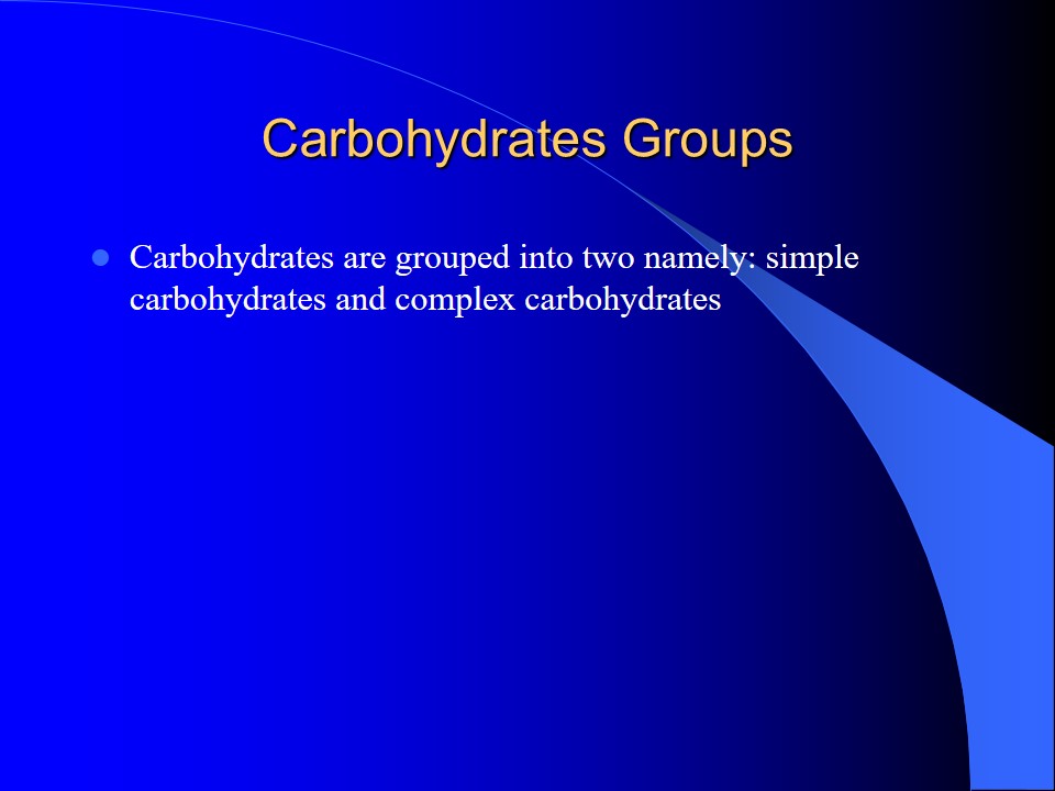 Carbohydrates Groups