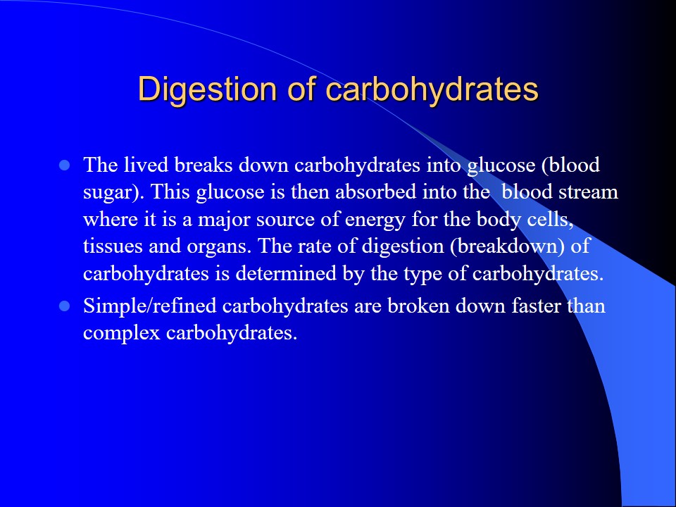 Digestion of carbohydrates
