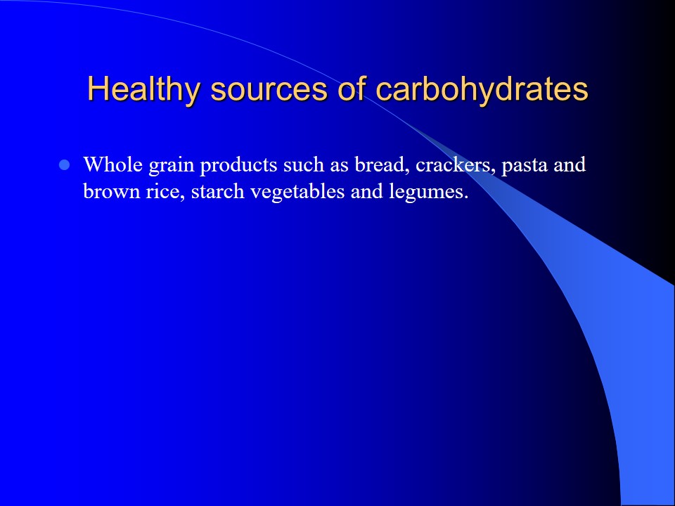 Healthy sources of carbohydrates