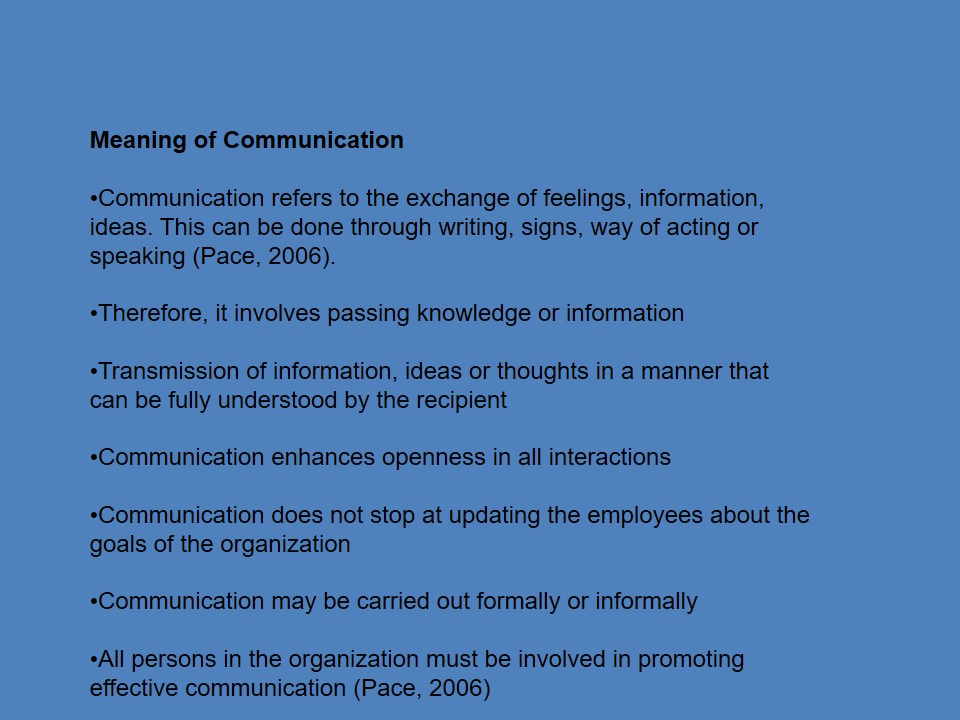 Meaning of Communication