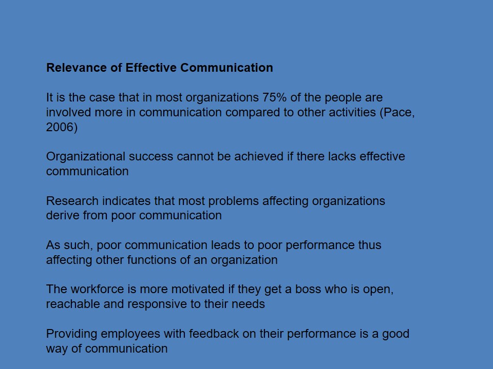 Relevance of Effective Communication