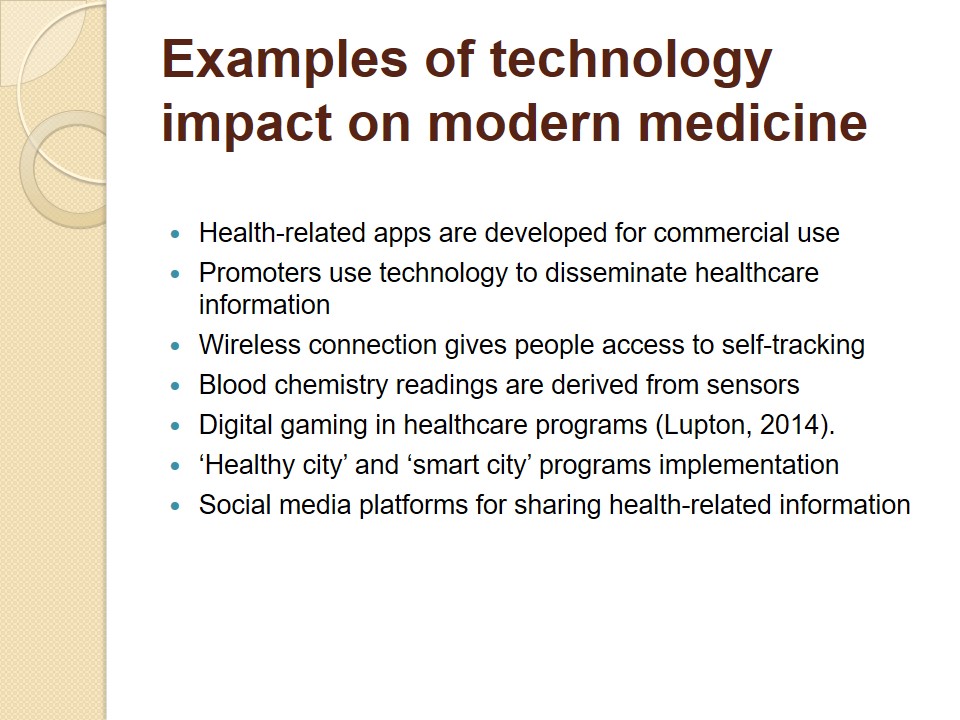 Examples of technology impact on modern medicine
