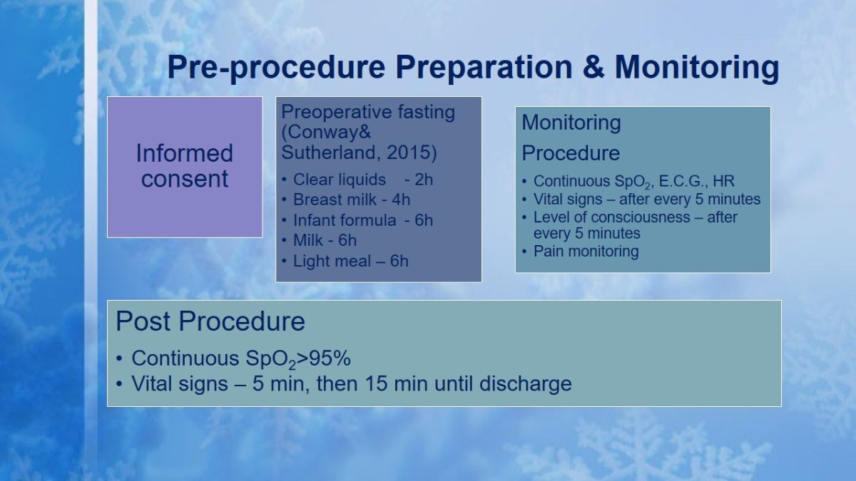 Pre-procedure Preparation & Monitoring