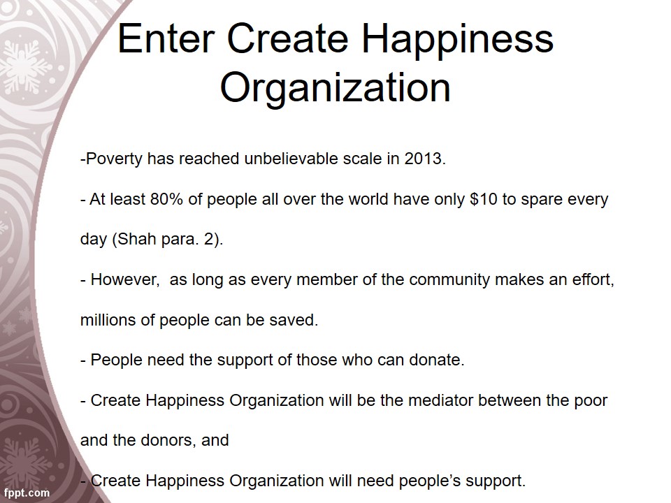 Enter Create Happiness Organization