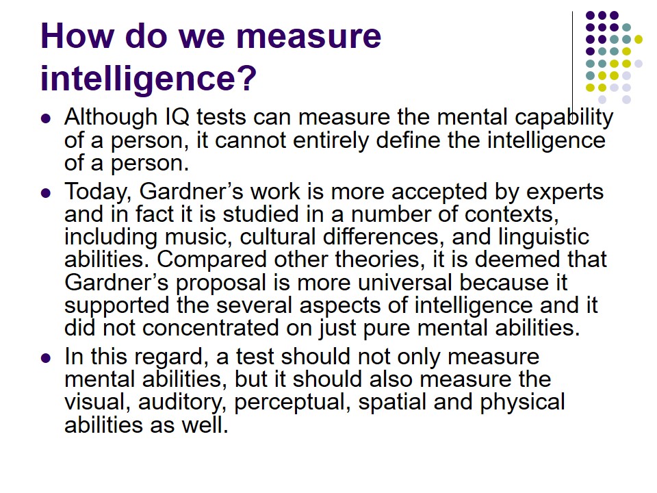 How do we measure intelligence?