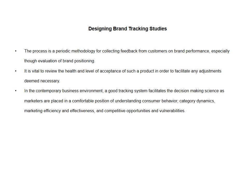 Designing Brand Tracking Studies