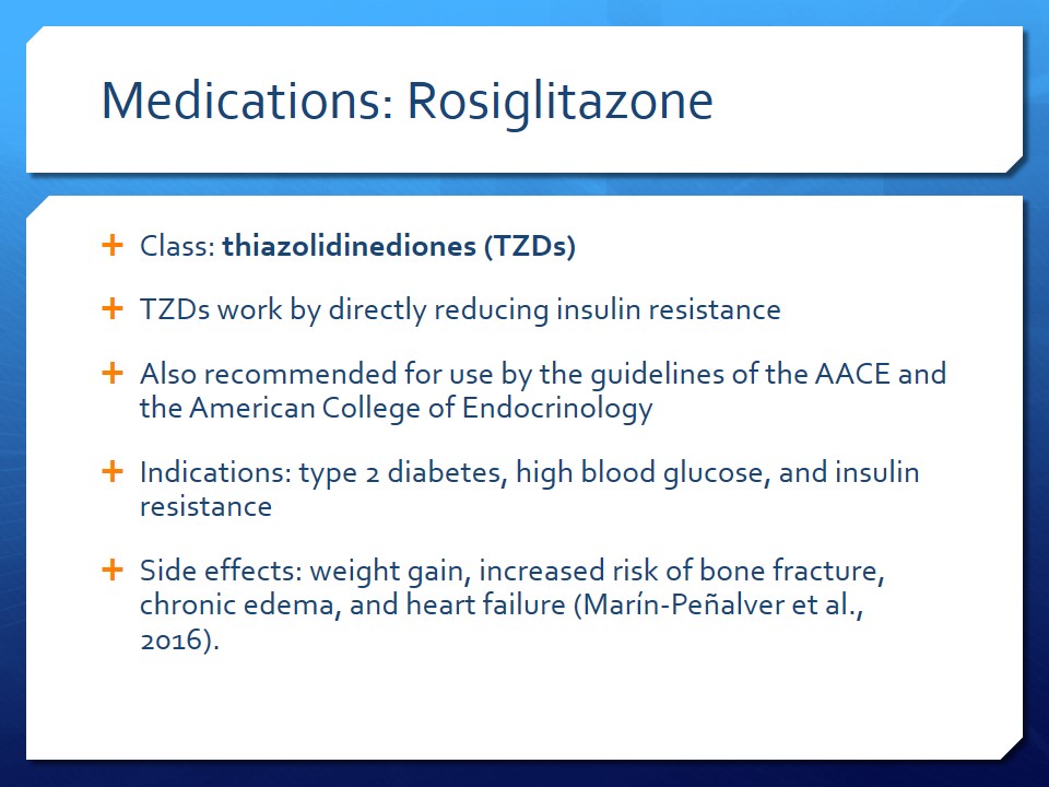 Medications: Rosiglitazone