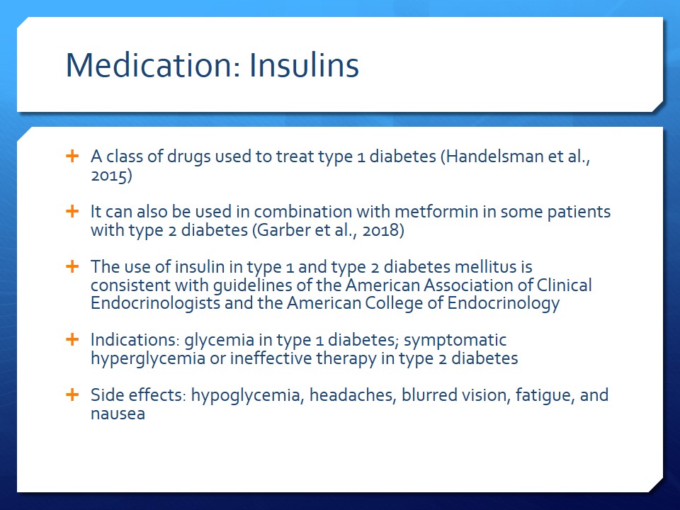 Medication: Insulins