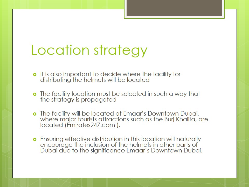 Location strategy