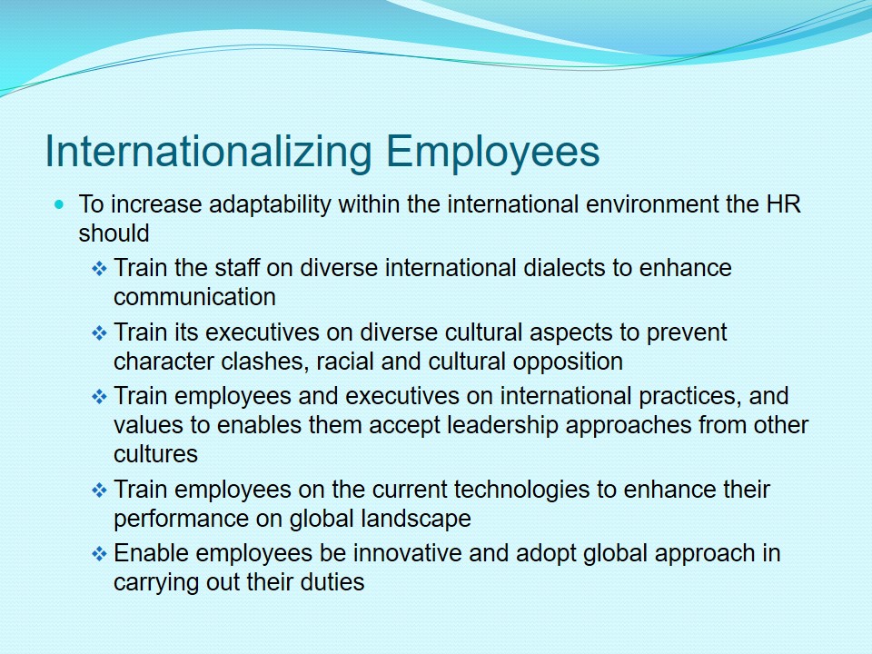 Internationalizing Employees