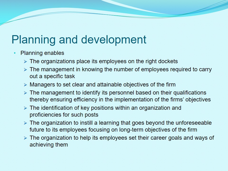 Planning and development