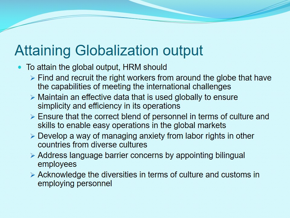 Attaining Globalization output