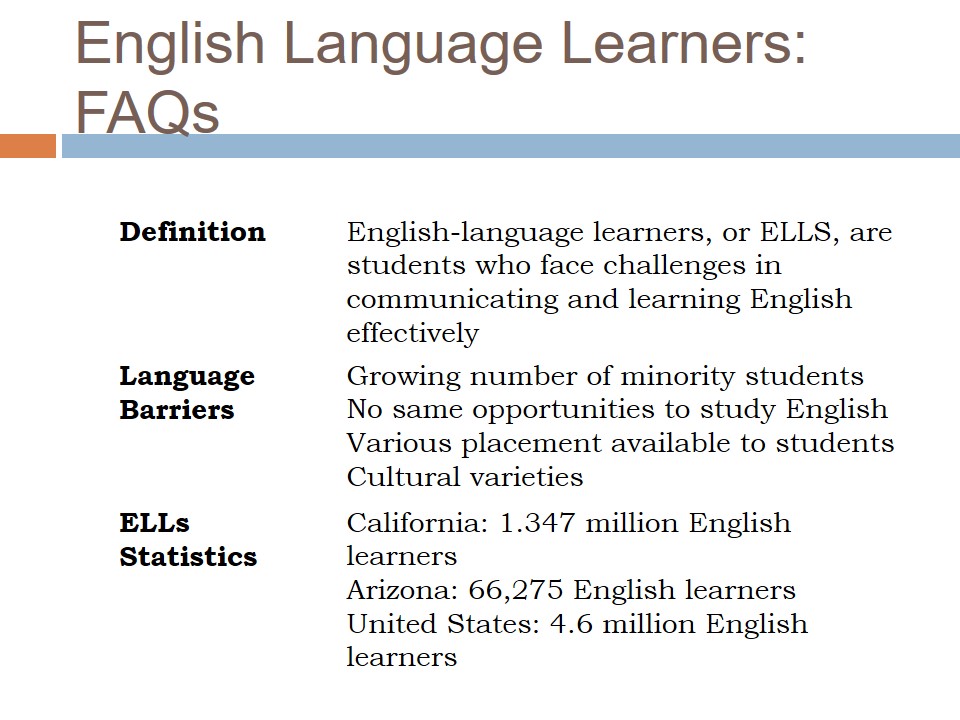 English Language Learners: FAQs