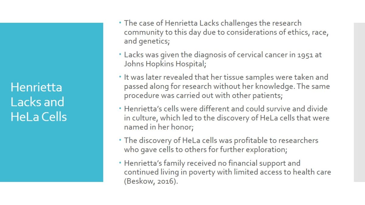 Henrietta Lacks and HeLa Cells