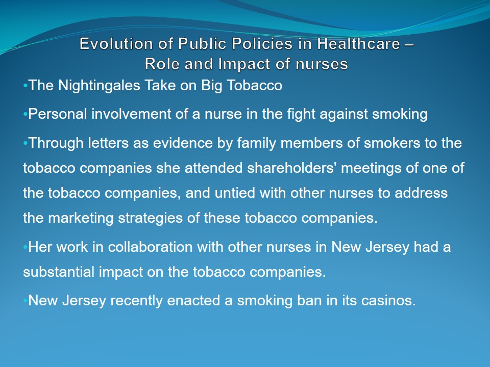 Evolution of Public Policies in Healthcare – Role and Impact of Nurses