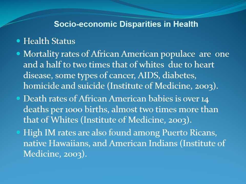 Socio-economic Disparities in Health