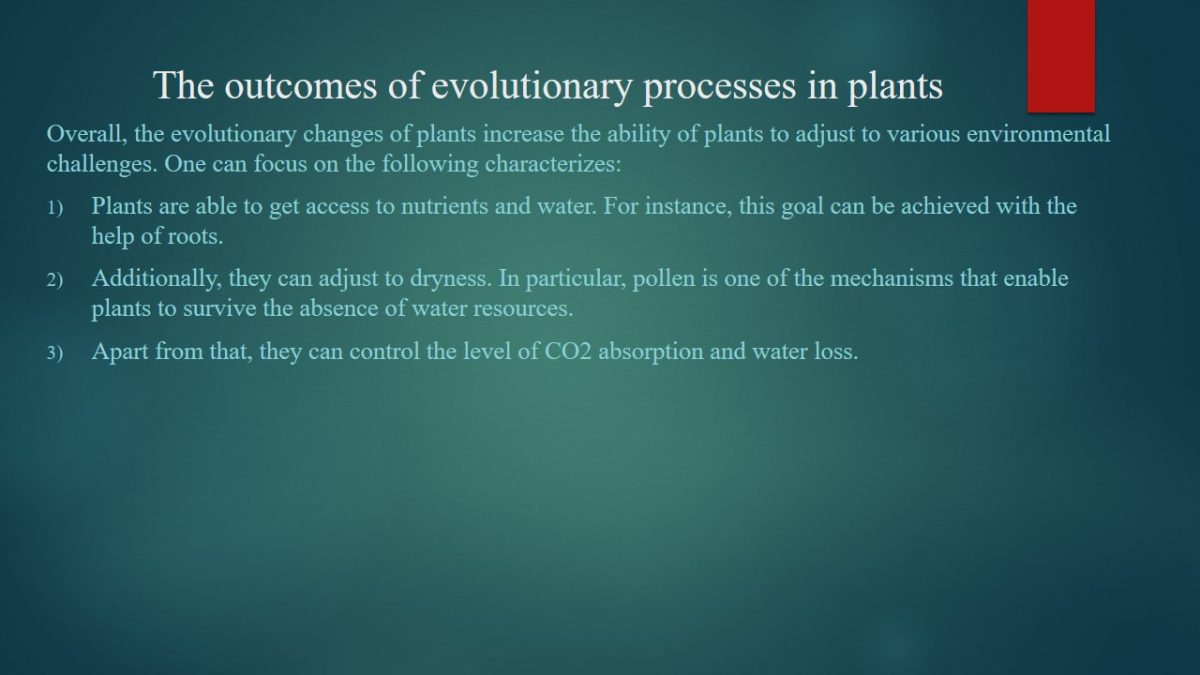 The outcomes of evolutionary processes in plants 
