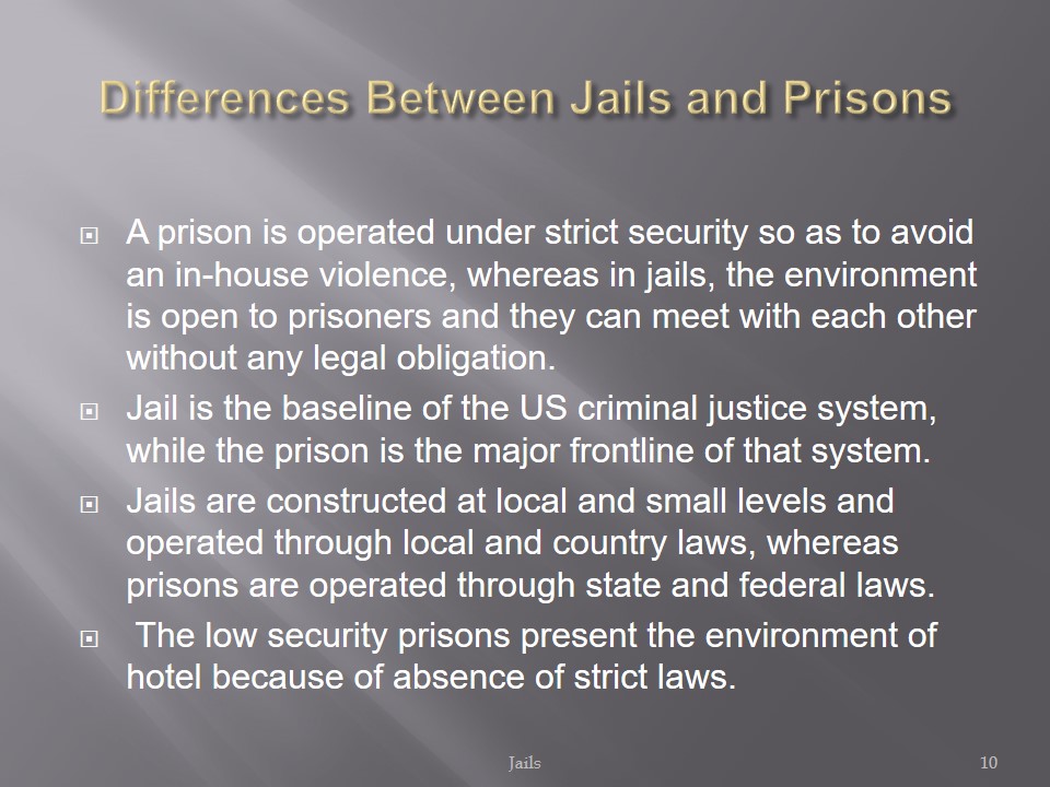 Difference Between Jails and Prisons