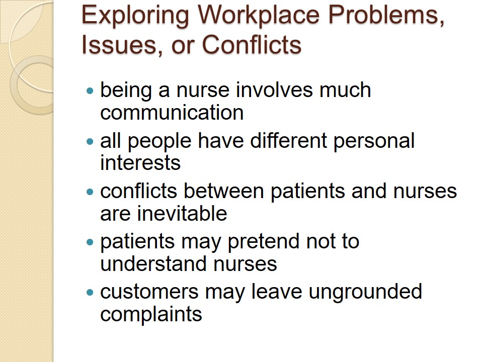 Exploring Workplace Problems, Issues, or Conflicts