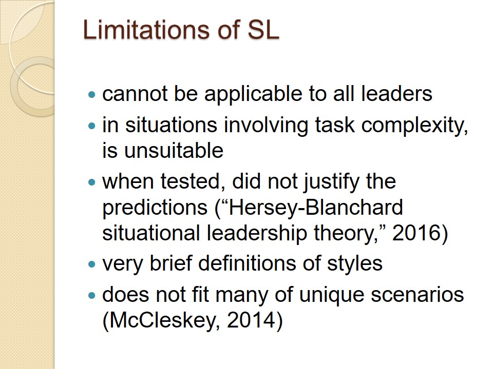 Limitations of SL