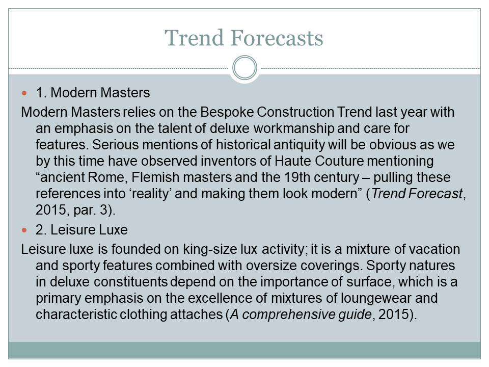 Trend Forecasts