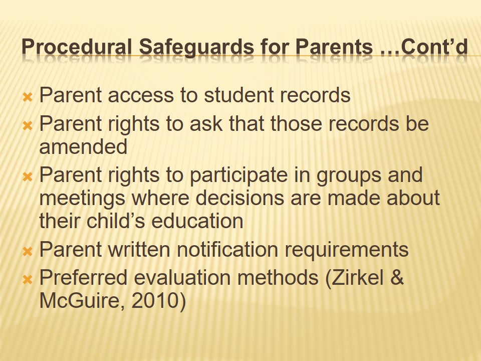 Procedural Safeguards for Parents