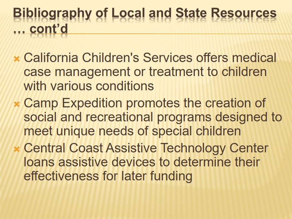 Bibliography of Local and State Resources