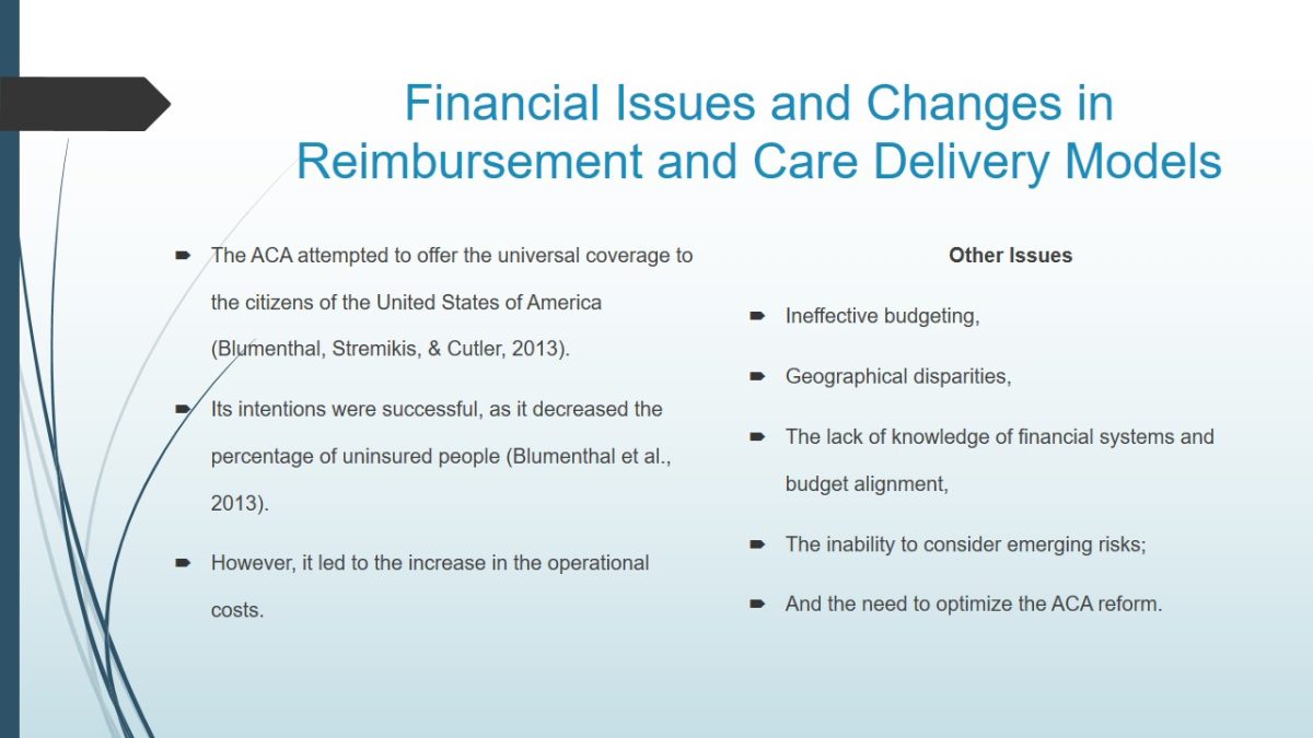 Financial Issues and Changes in Reimbursement and Care Delivery Models