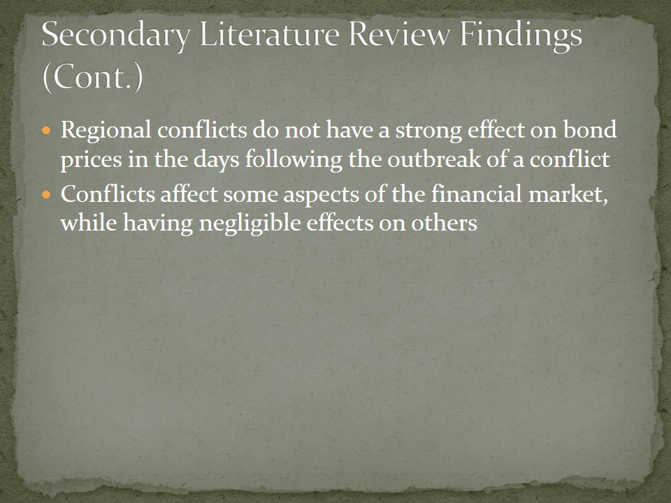 Secondary Literature Review Findings