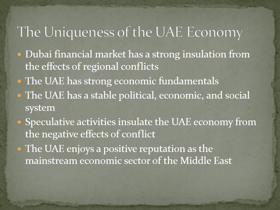 The Uniqueness of the UAE Economy