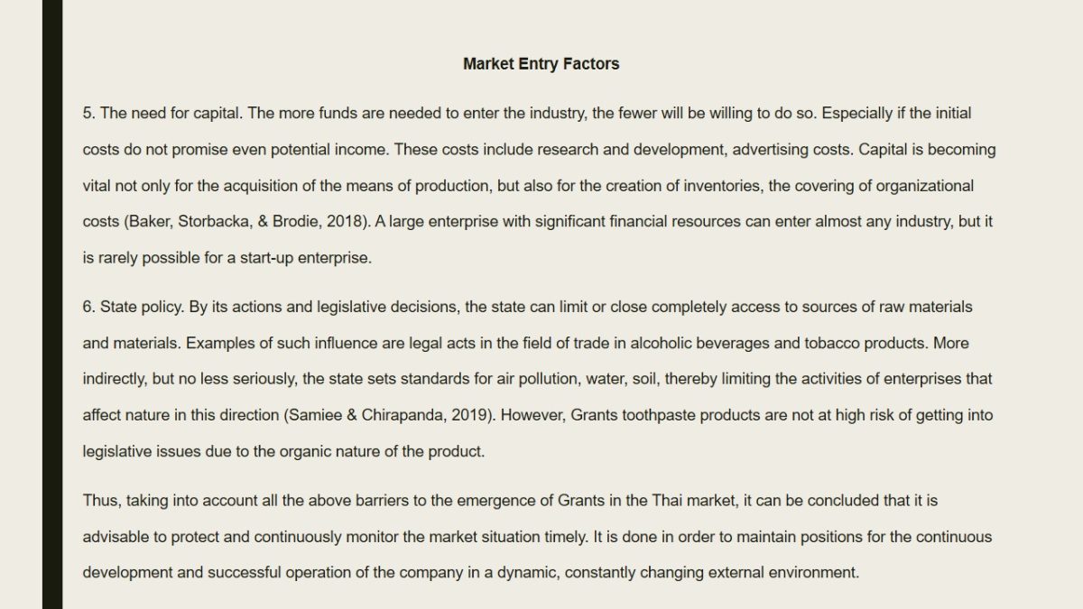 Market Entry Factors