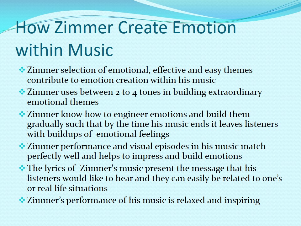 How Zimmer Create Emotion within Music