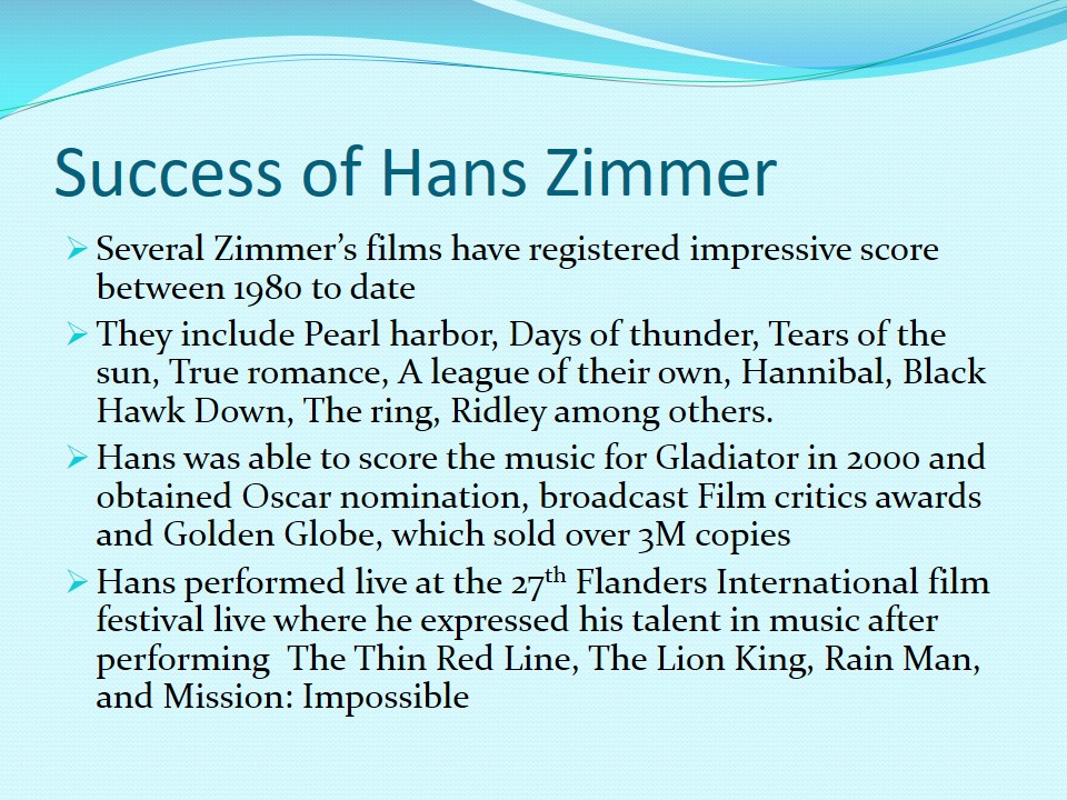 Success of Hans Zimmer