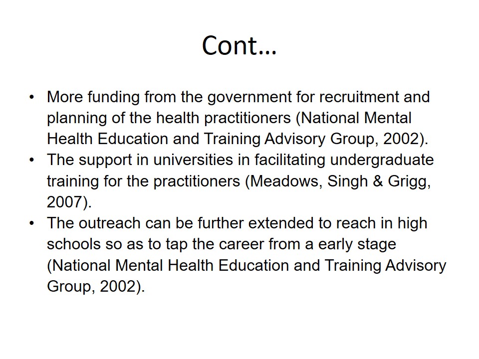 Strategies for addressing the mental health work force problems