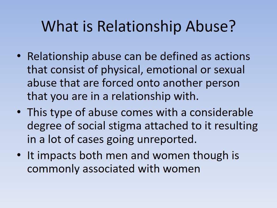 What is Relationship Abuse?