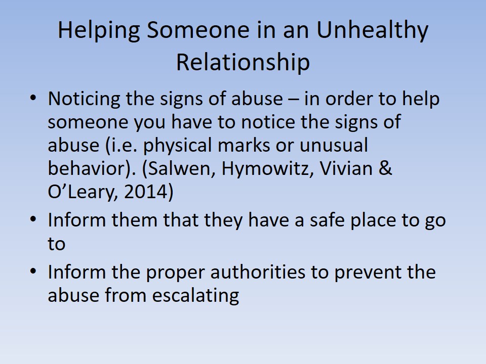 Helping Someone in an Unhealthy Relationship