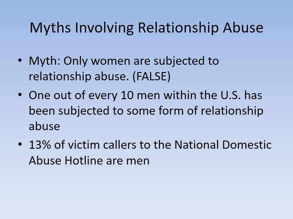 Myths Involving Relationship Abuse