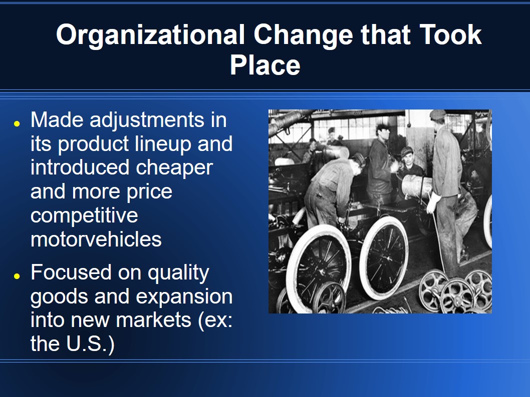 Organizational Change that Took Place