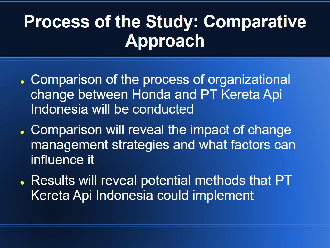 Process of the Study: Comparative Approach
