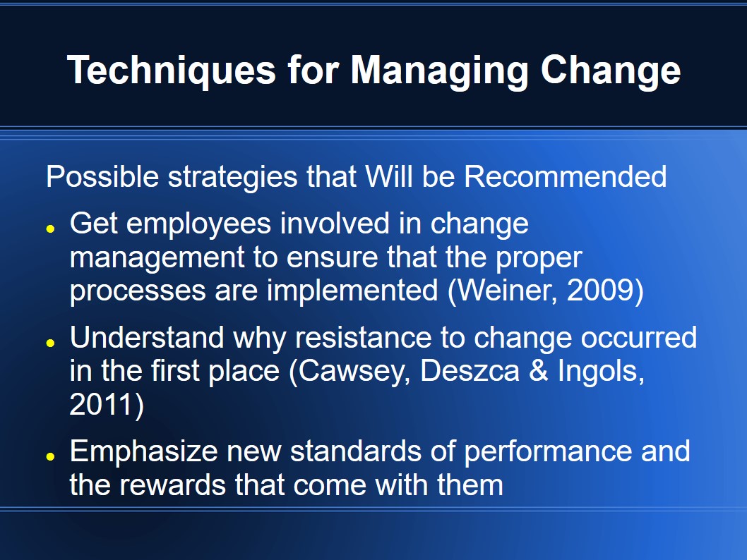 Techniques for Managing Change