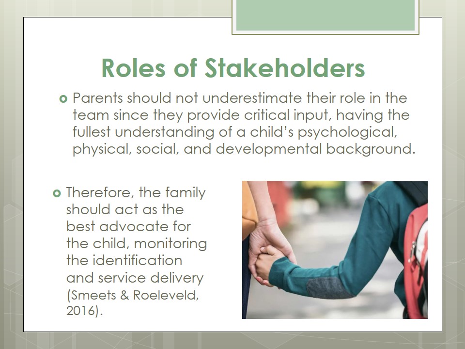 Roles of Stakeholders