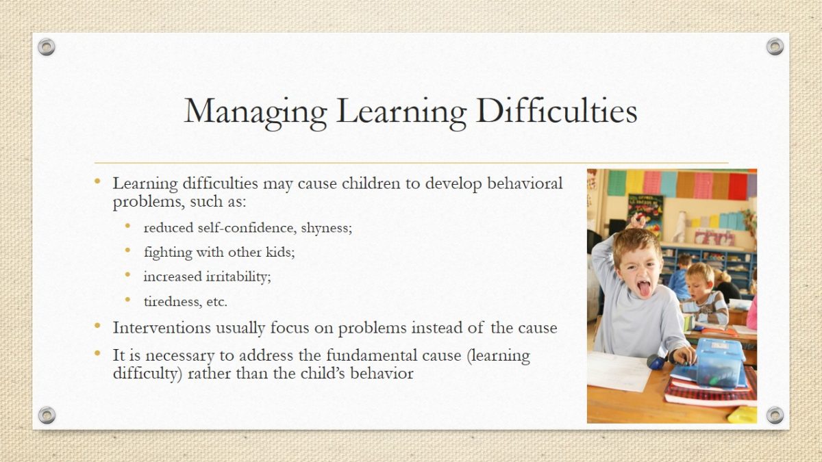 Managing Learning Difficulties
