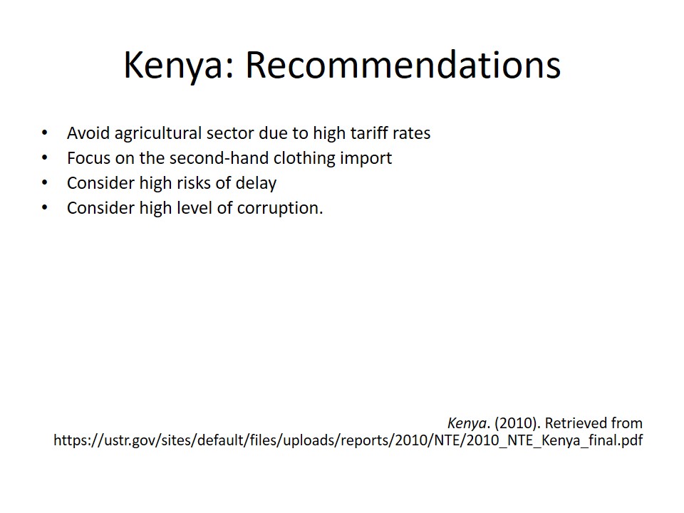 Kenya: Recommendations