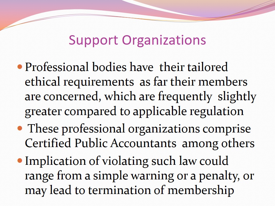 Support Organizations