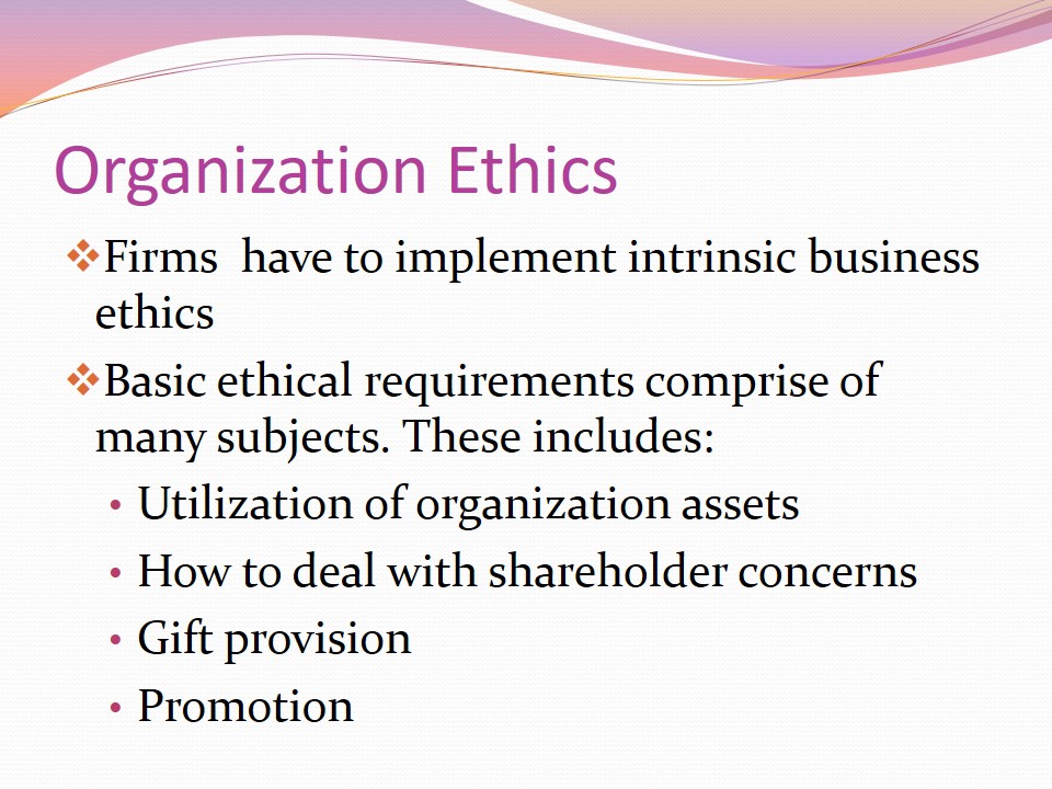 Organization Ethics