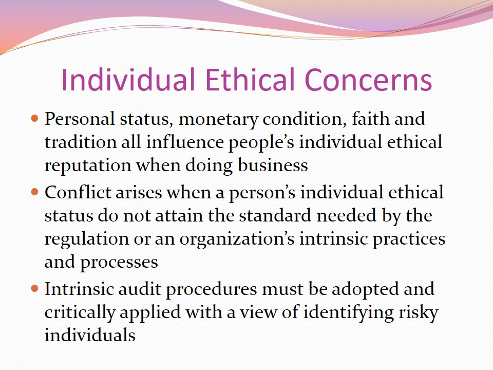 Individual Ethical Concerns