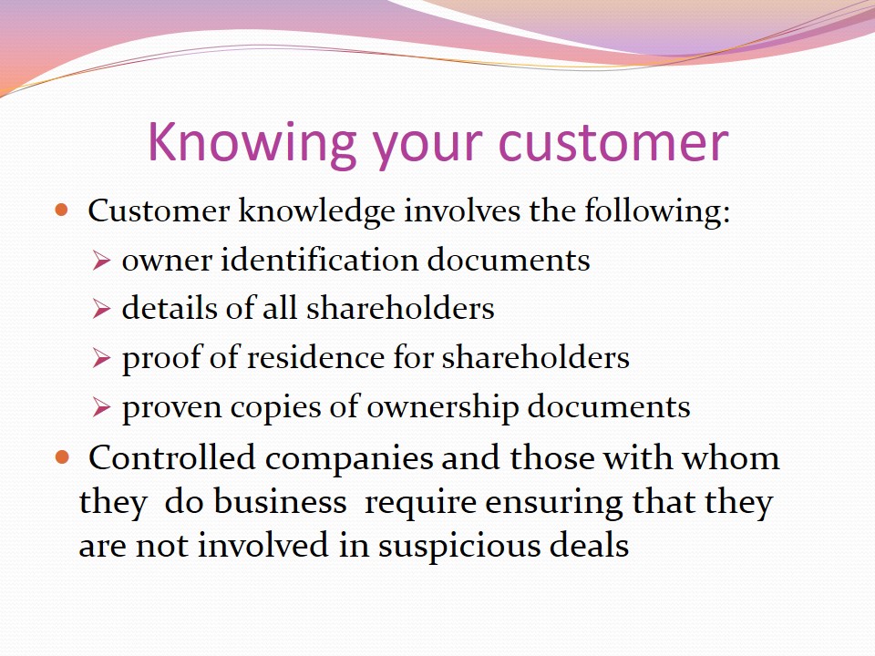 Knowing your customer